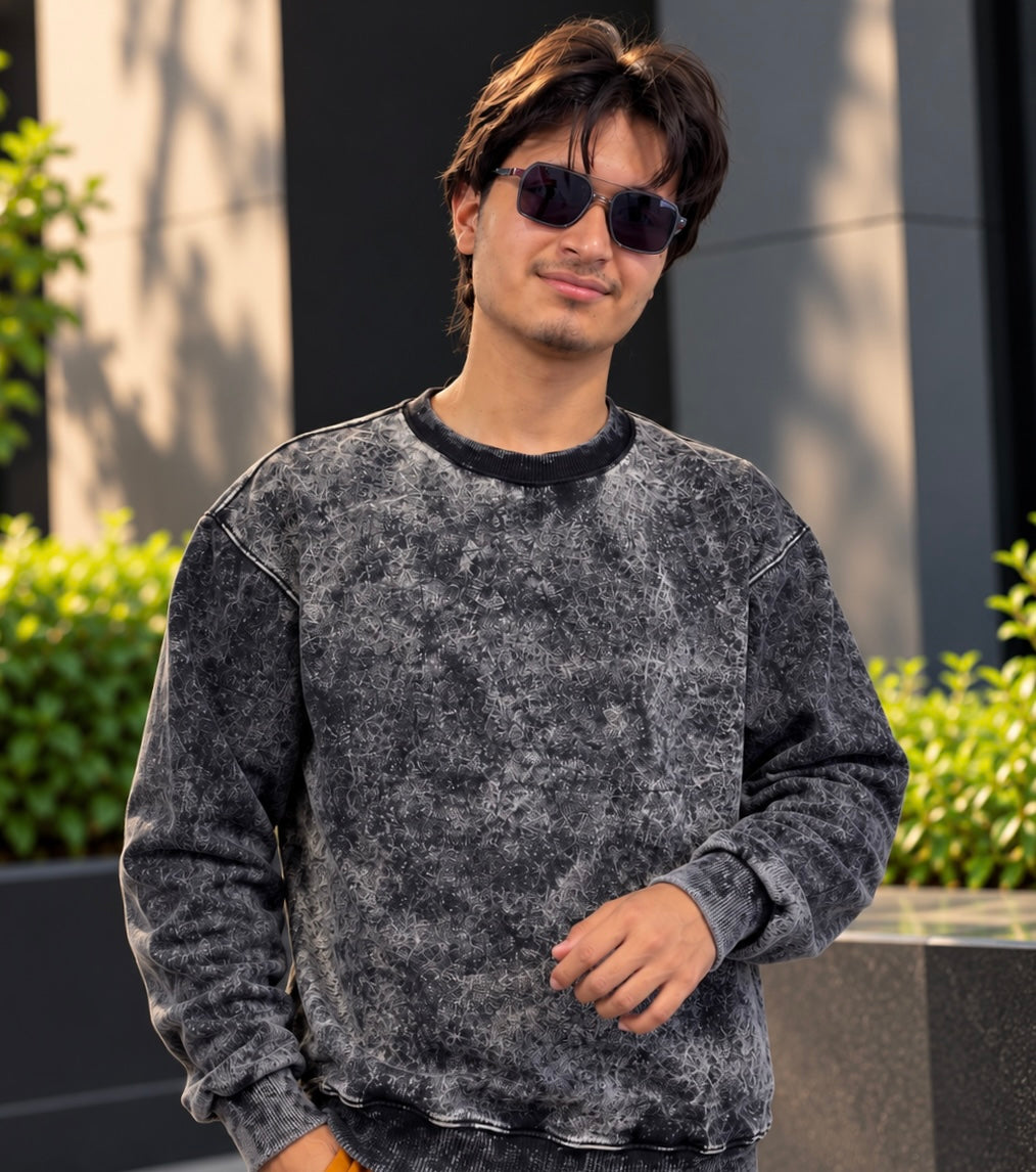 Voy Trend Vintage Wash Oversized Sweatshirt