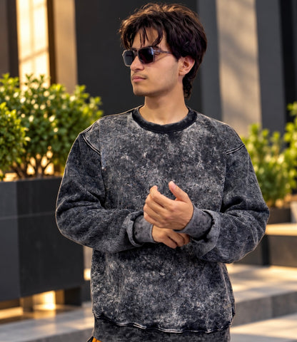 Voy Trend Vintage Wash Oversized Sweatshirt