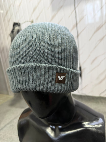 Voy Trend Premium Ribbed Knit Beanie – Grey & Black