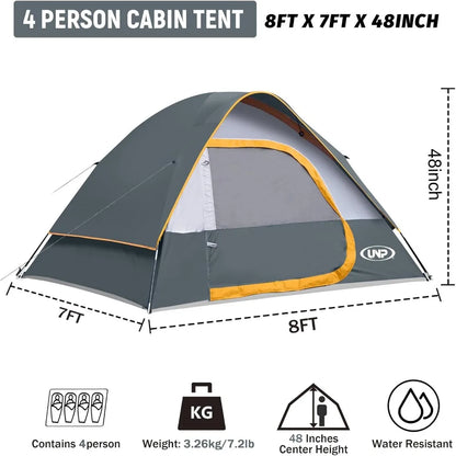 4-Person Lightweight Waterproof Camping Tent