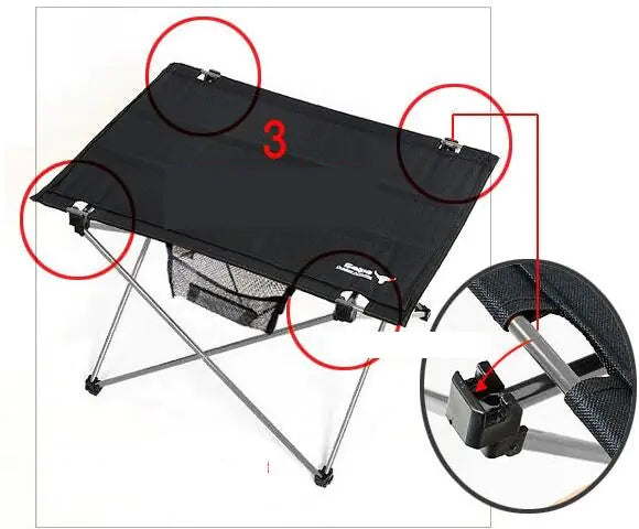 Outdoor Camping Small Folding Table, Portable Aluminum Picnic